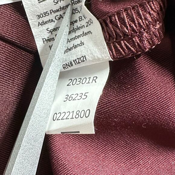 Spanx Leggings Women XS Ruby Red Spanxshape Faux Leather Grunge Baddie Club Edgy - Picture 7 of 7